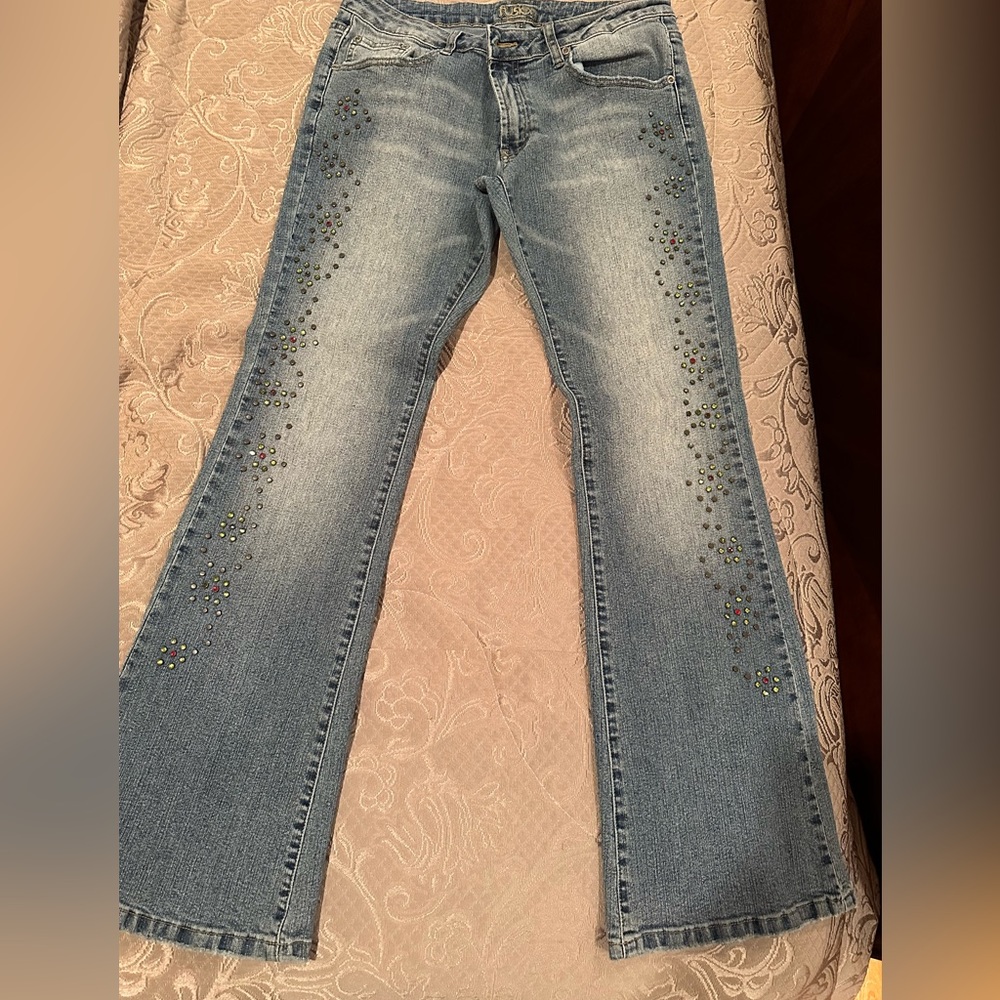 Size 13 jeans with colored stones